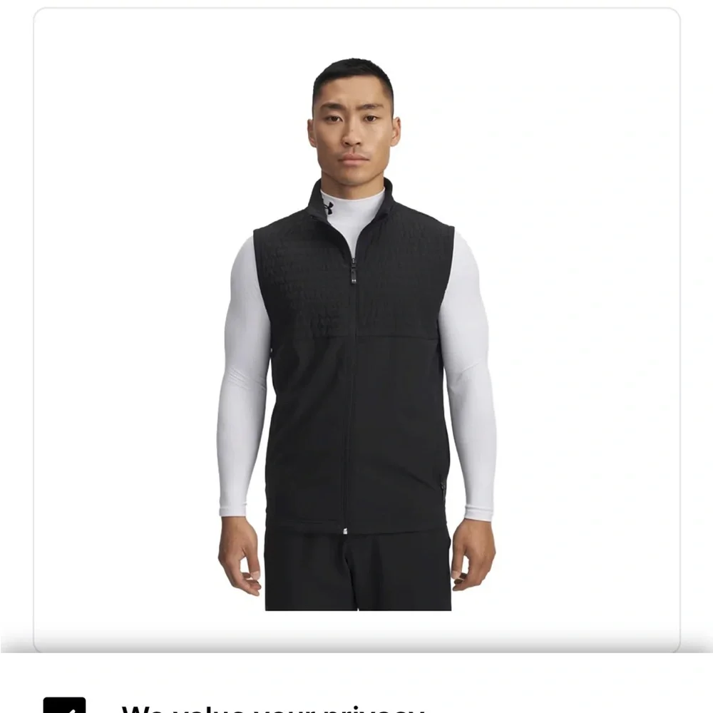 Under Armour black men’s zip front vest.  Front pockets. Size XL fitted. - Picture 9 of 9